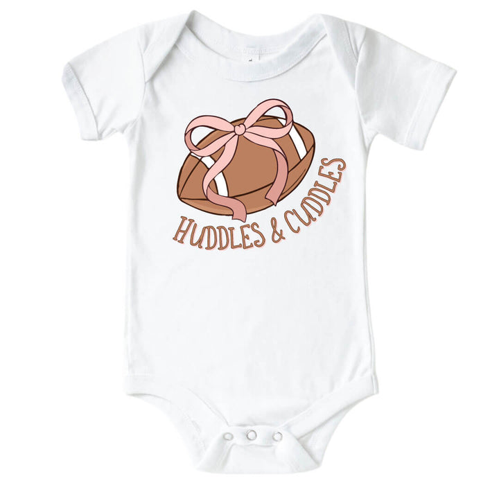 pink bow football graphic bodysuit for girls 