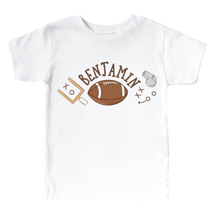 tiny touchdowns personalized football graphic tee