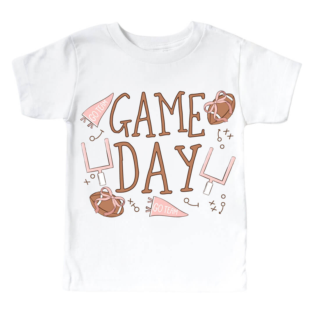 girly football graphic tee for girls 
