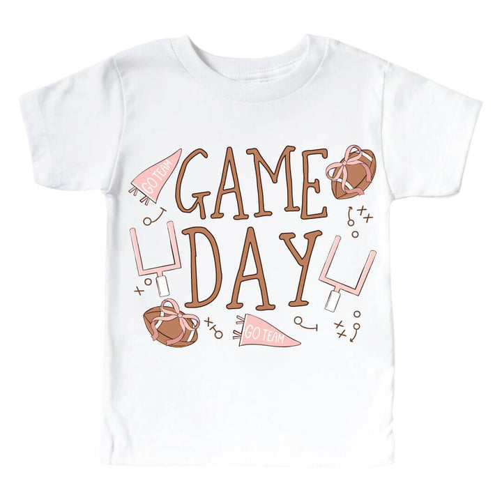 girly football graphic tee for girls 