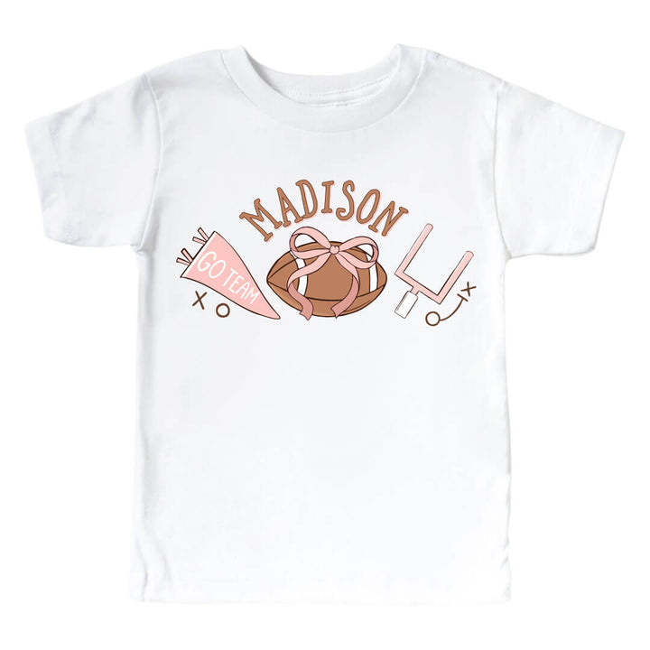 girl football personalized graphic tee for kids 