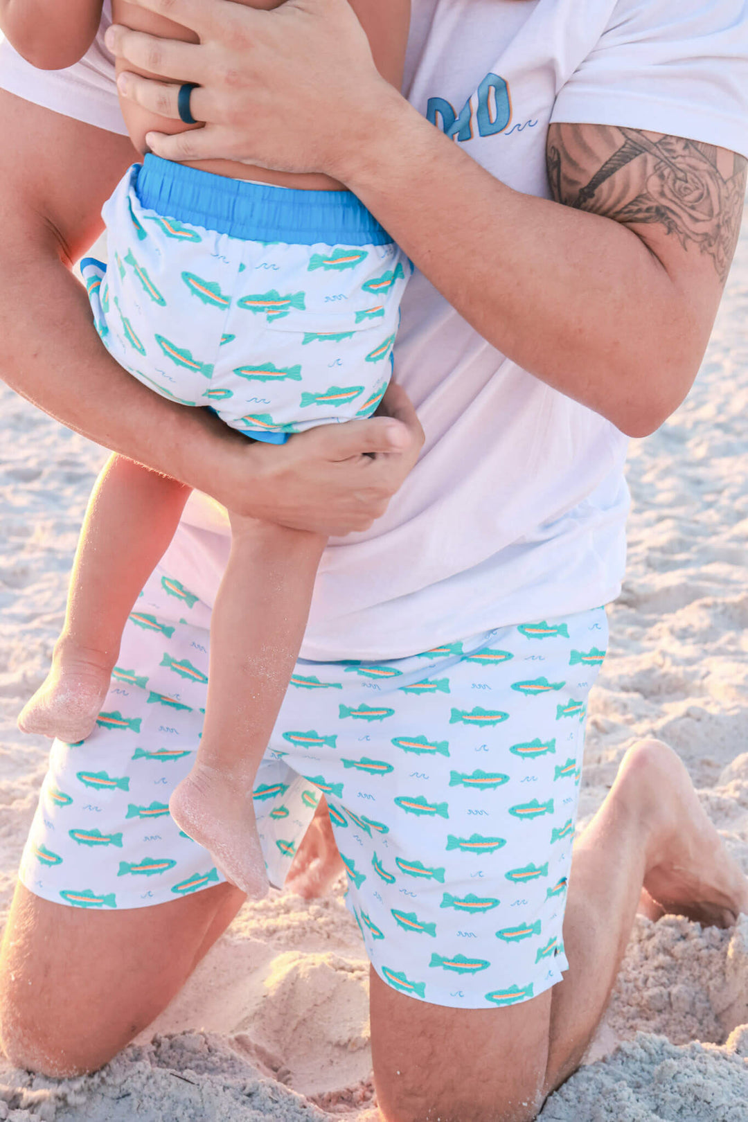 trout swim trunks for boys and men 