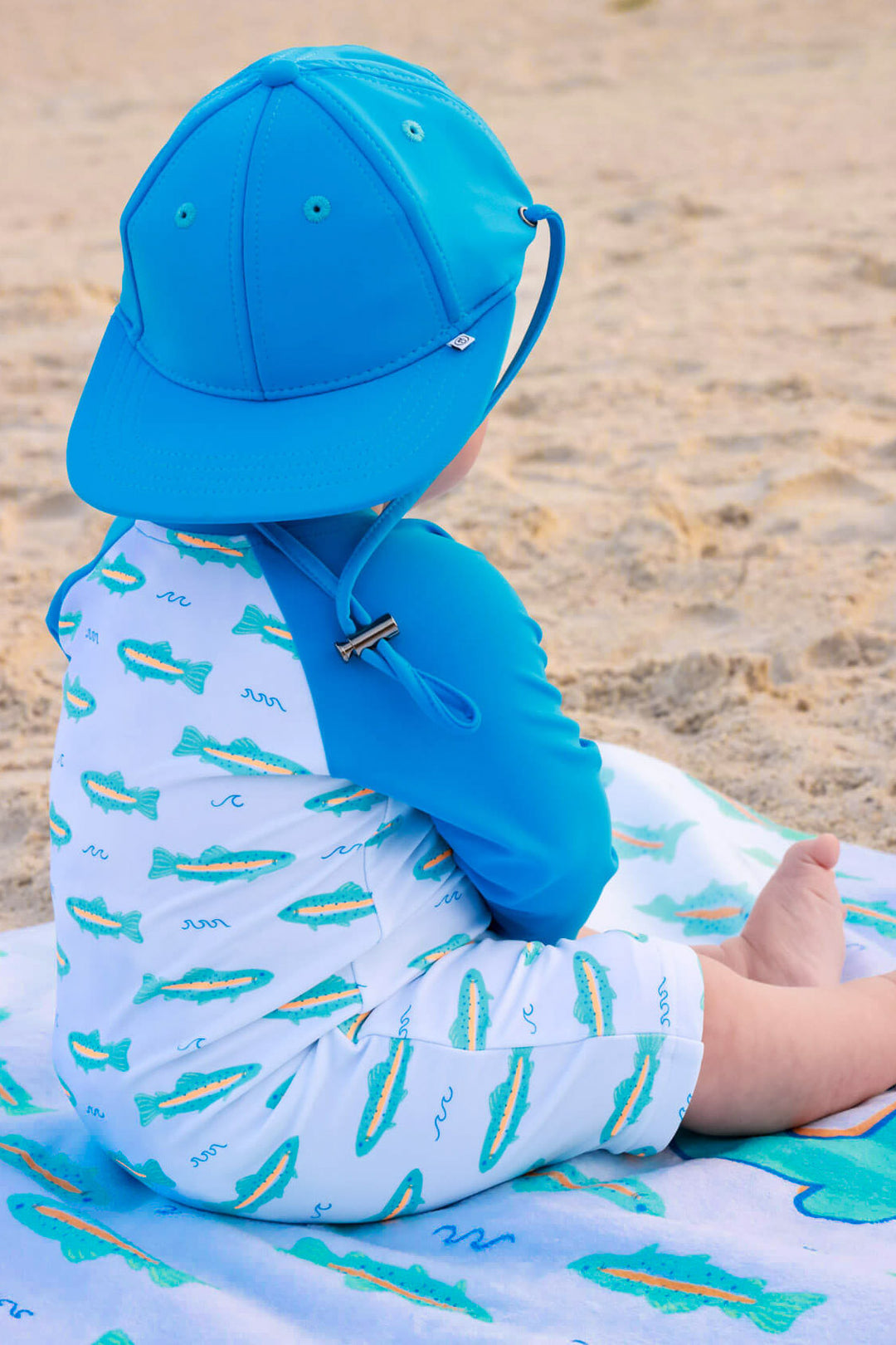 tiny trout romper and surf hat 