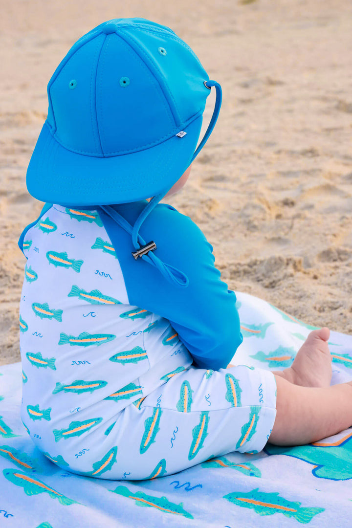 tiny trout romper and surf hat 