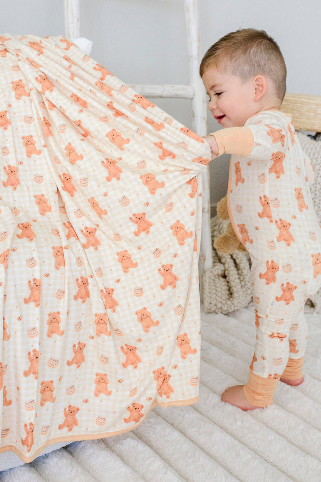 Convertible Bamboo Zip Romper | Honey Bear
