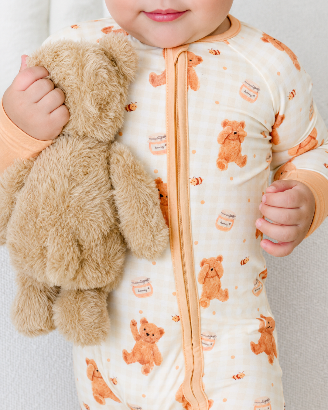 Convertible Bamboo Zip Romper | Honey Bear