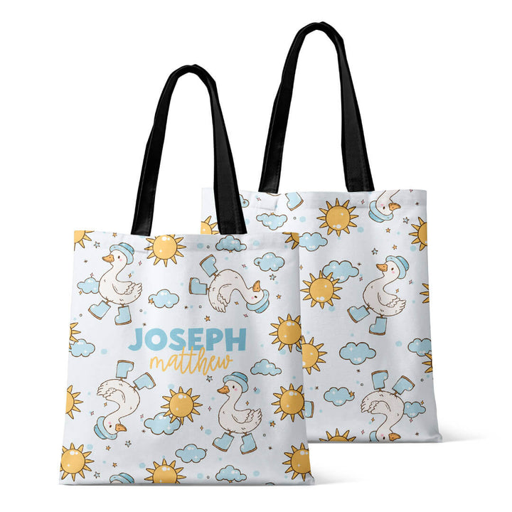 blue goose personalized tote bag for kids 