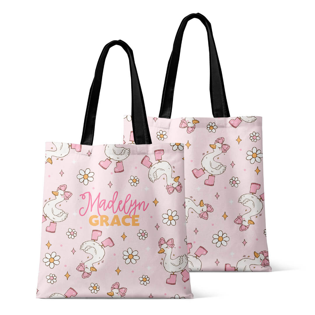 Personalized Tote Bags | Silly Goose Pink