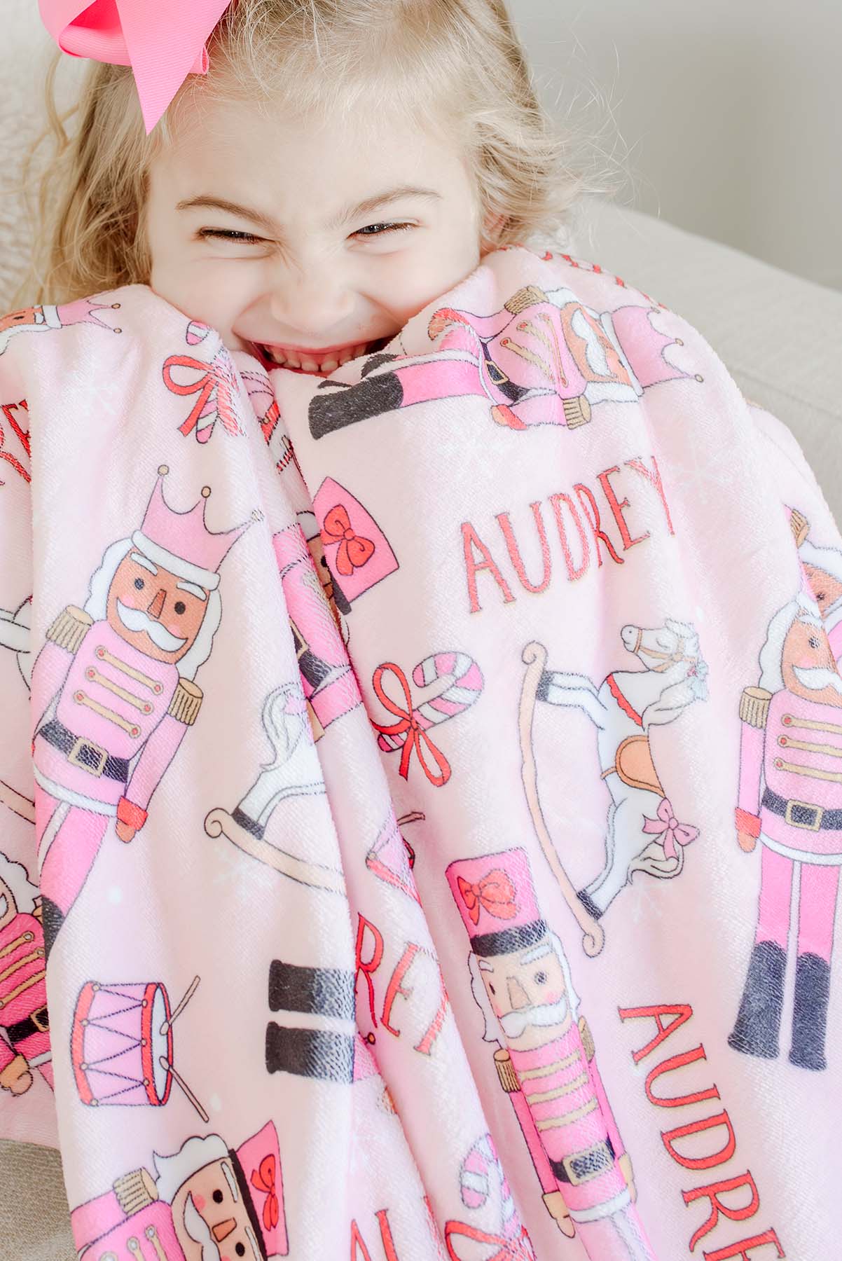 Personalized Kids' Blanket | Toy Soldier Pink