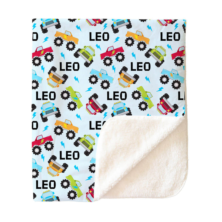 Truck Rally Personalized Kids Blanket