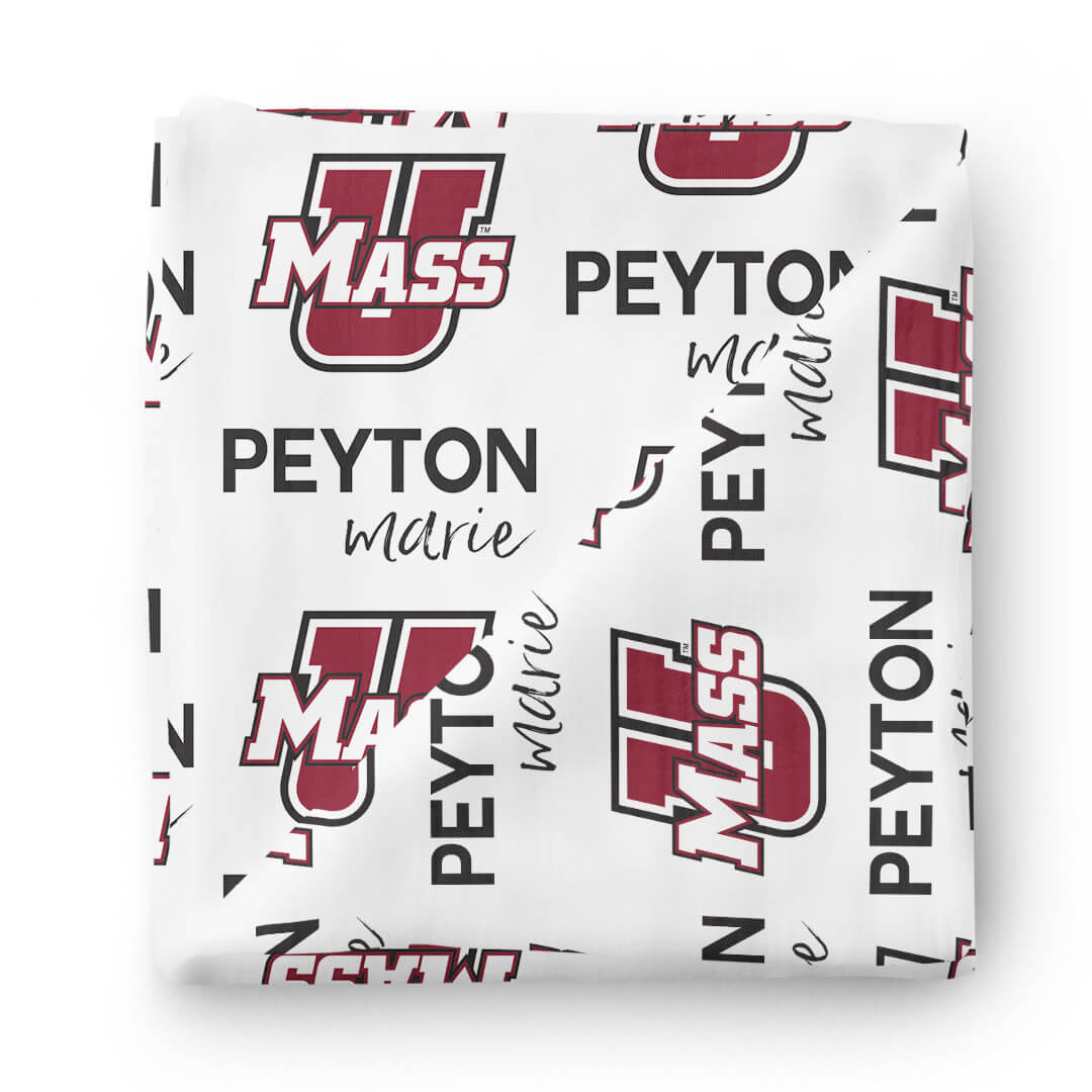 umass amherst personalized swaddle blanket with name 