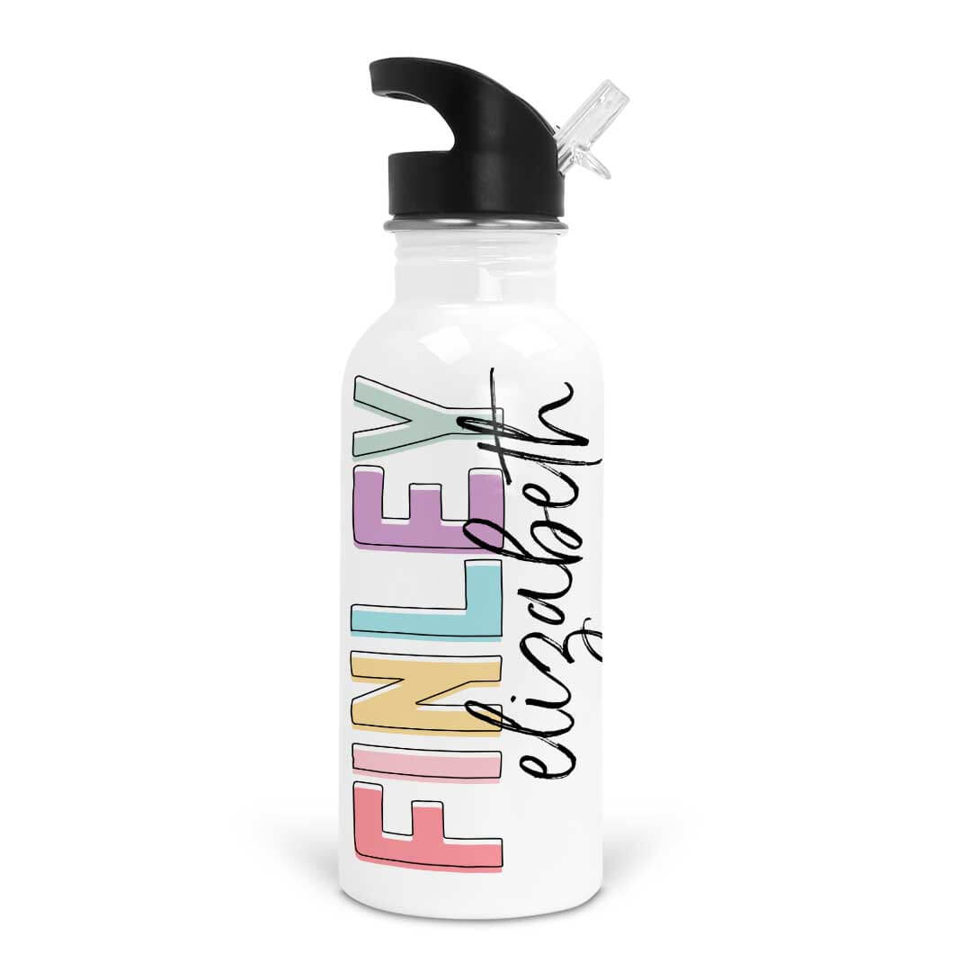 Personalized Kids Color Block Water Bottles