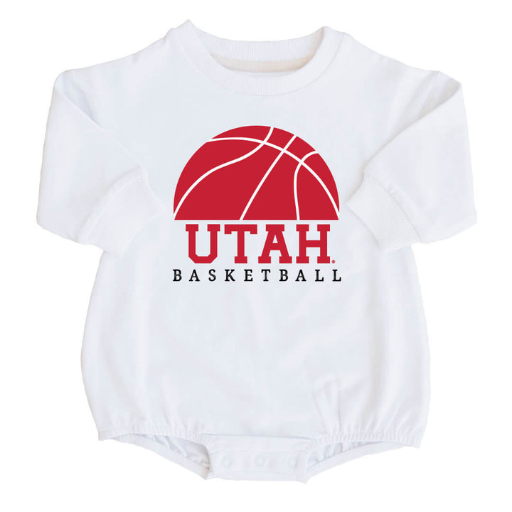 utah basketball personalized graphic sweatshirt bubble romper 