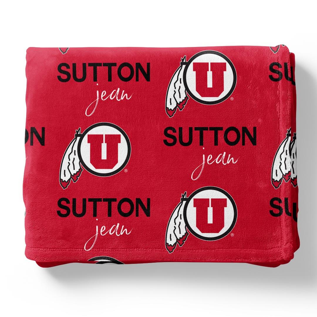 university of utah personalized kids blanket 