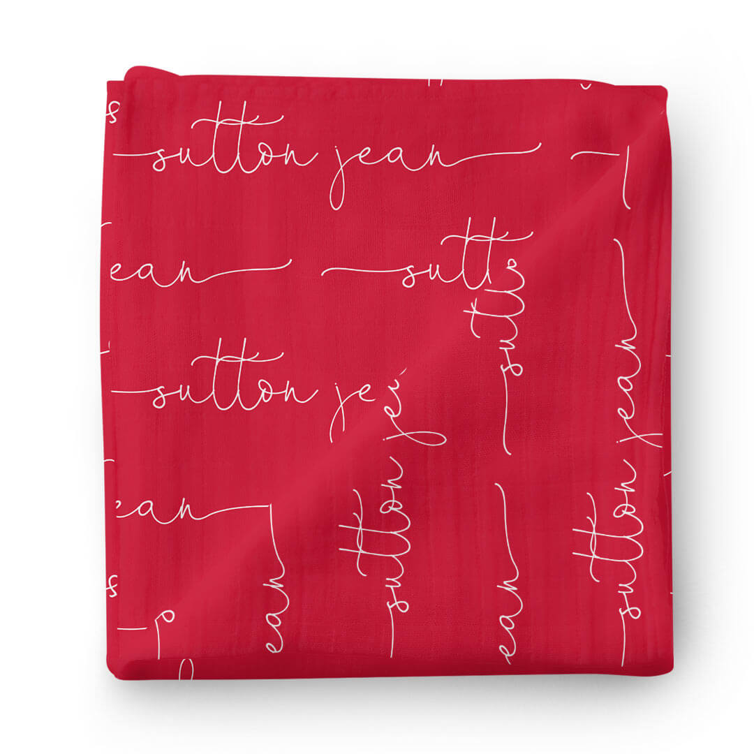 utah personalized swaddle blanket red