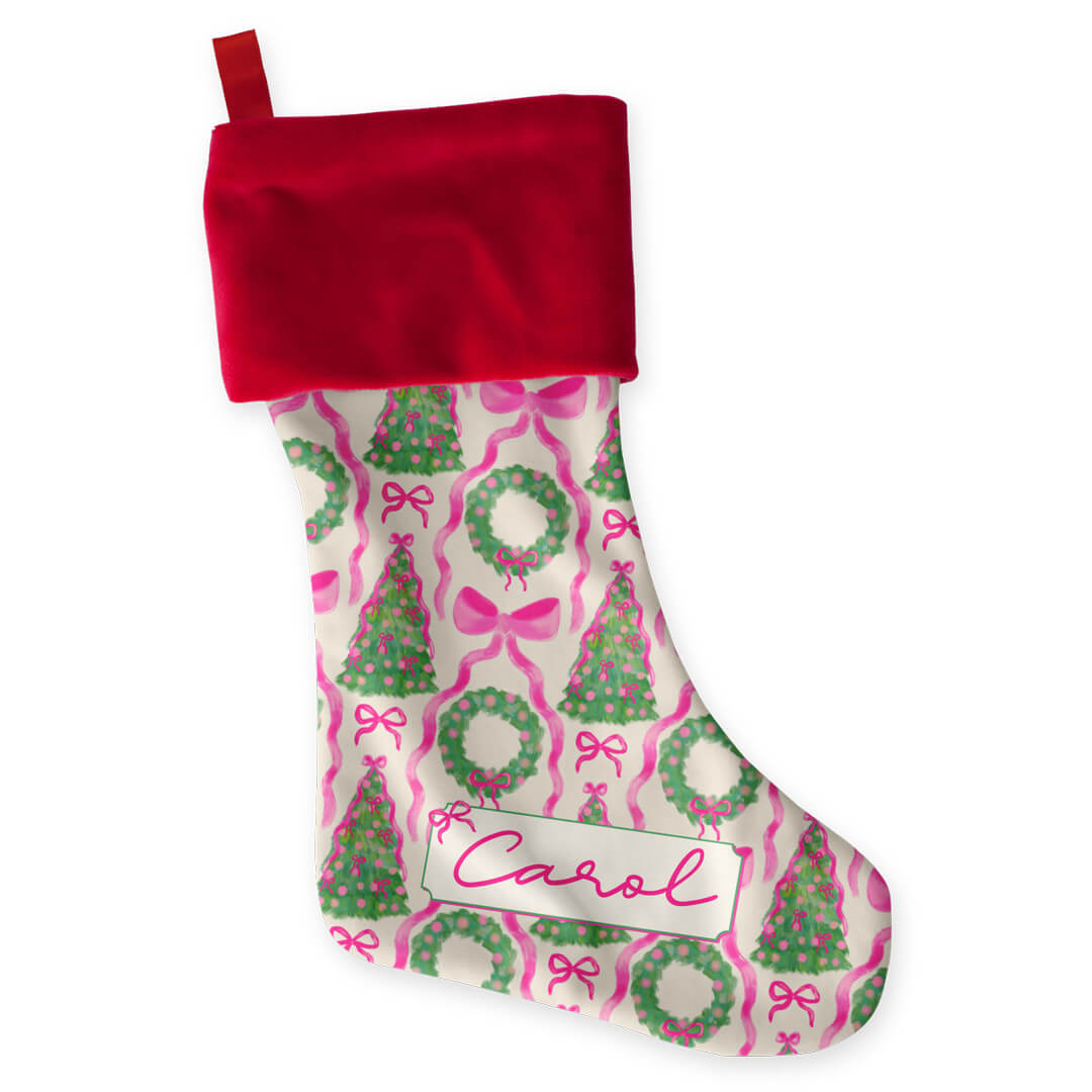 under the tree personalized stocking for kids 