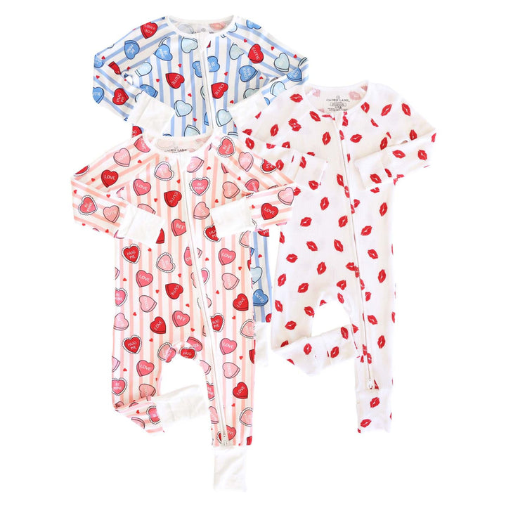 Valentine's Day Convertible Zip Rompers