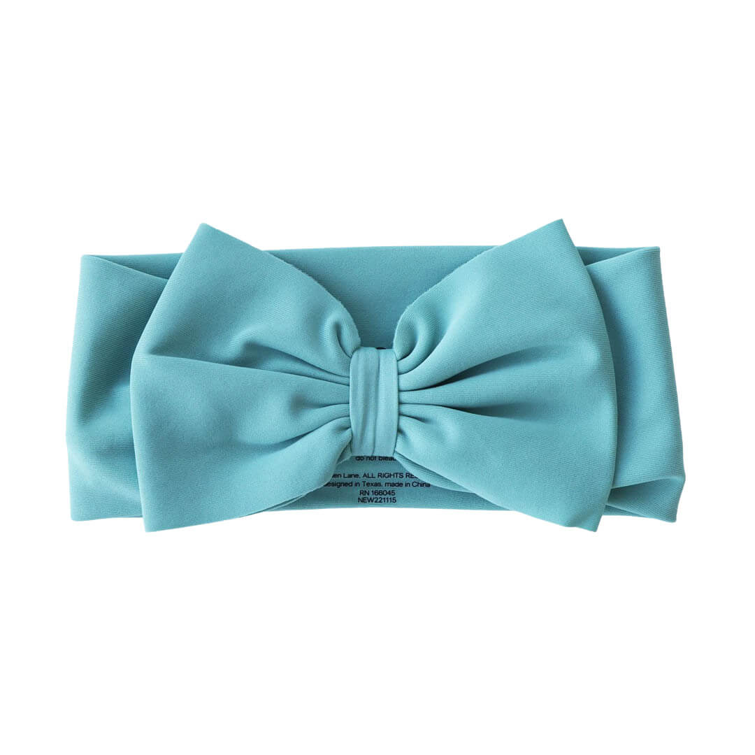 teal swim bow for baby
