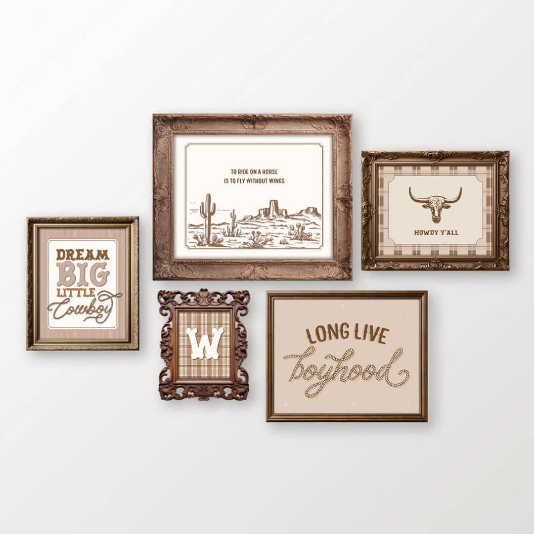 Little Cowboy Bundled Digital Nursery Art