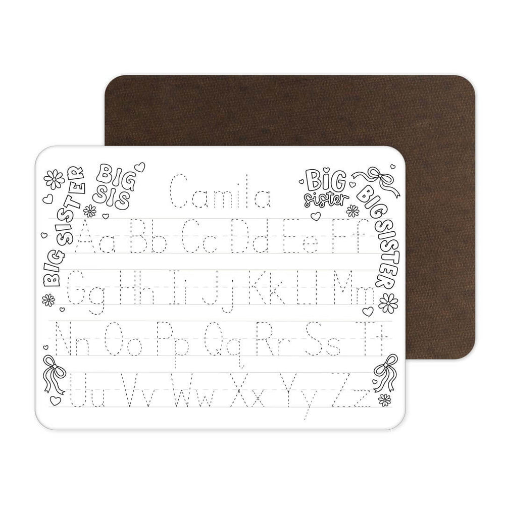 big sister personalized alphabet whiteboard for kids 