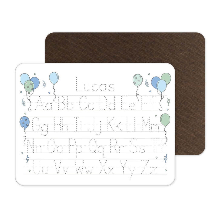 kids personalized puzzle birthday themed with traceable alphabet letters