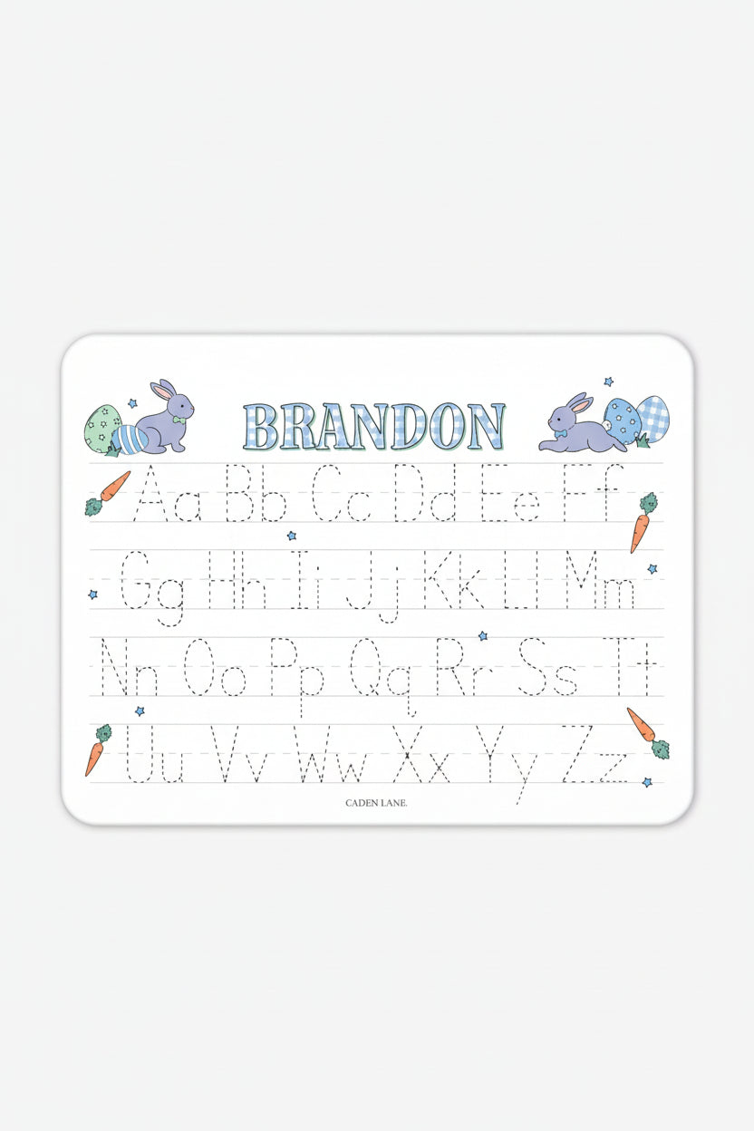 Kids Personalized Whiteboard | Hoppy Spring Blue
