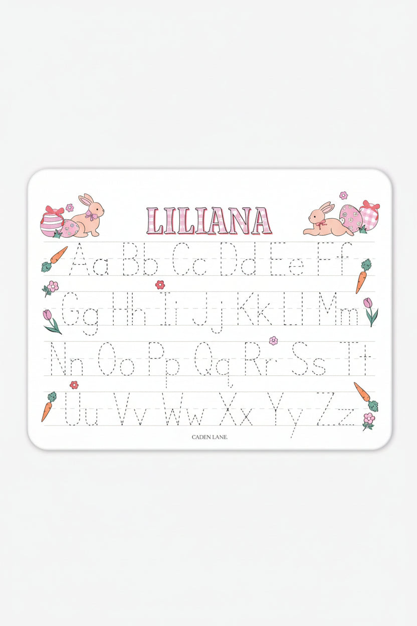 hoppy spring personalized easter whiteboard for girls 