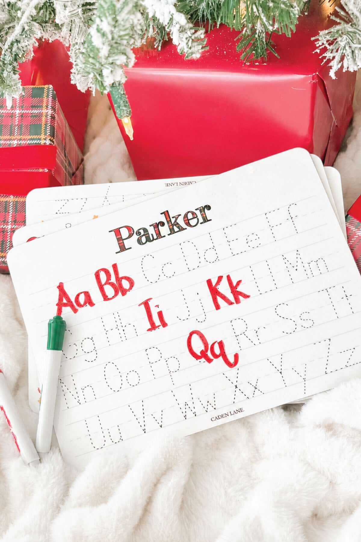 Kids' Personalized Christmas Whiteboard | Plaid Tidings