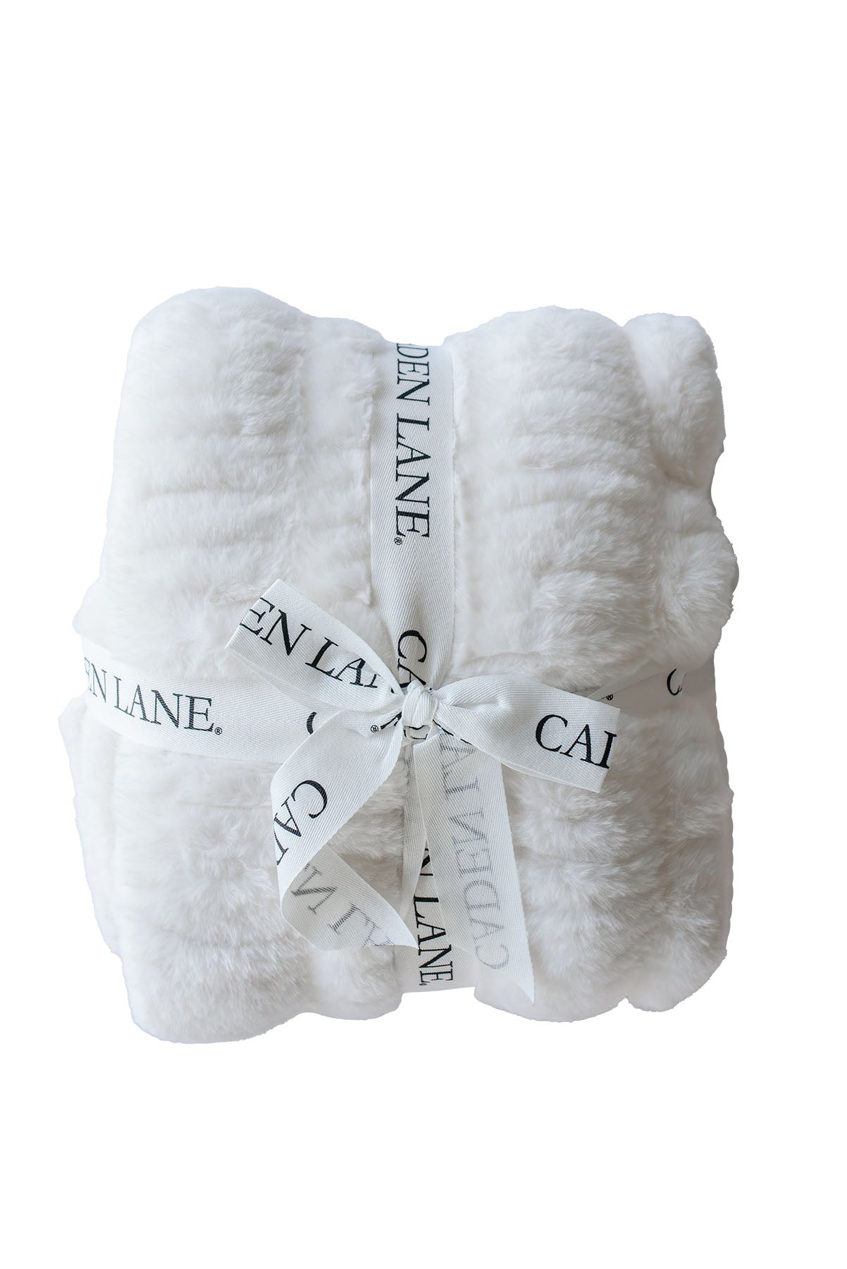 Double-Ruched Faux Fur Blanket | Winter White