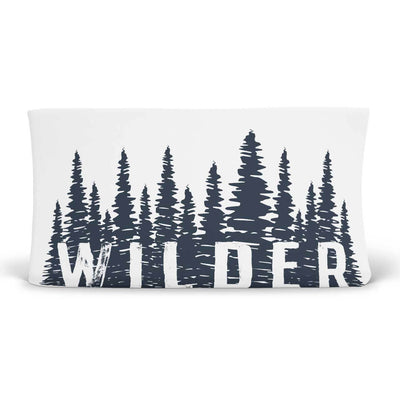 woodland trees personalized changing pad cover