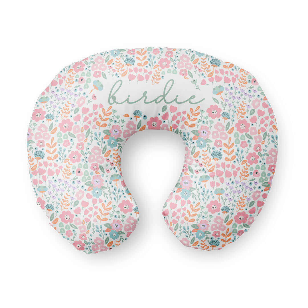 personalized nursing pillow cover pastel floral 
