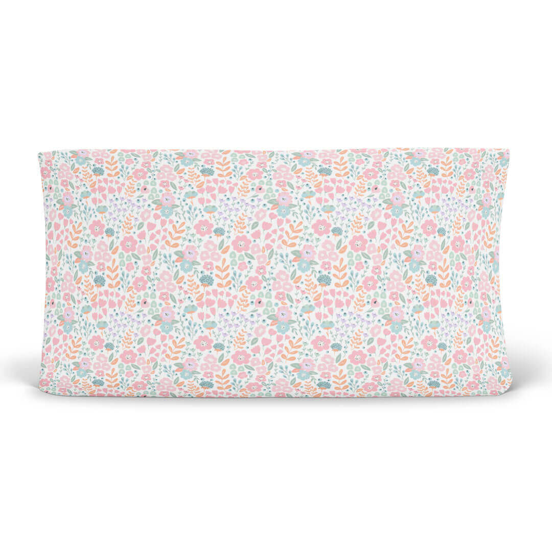 willow's whimsy floral changing pad cover