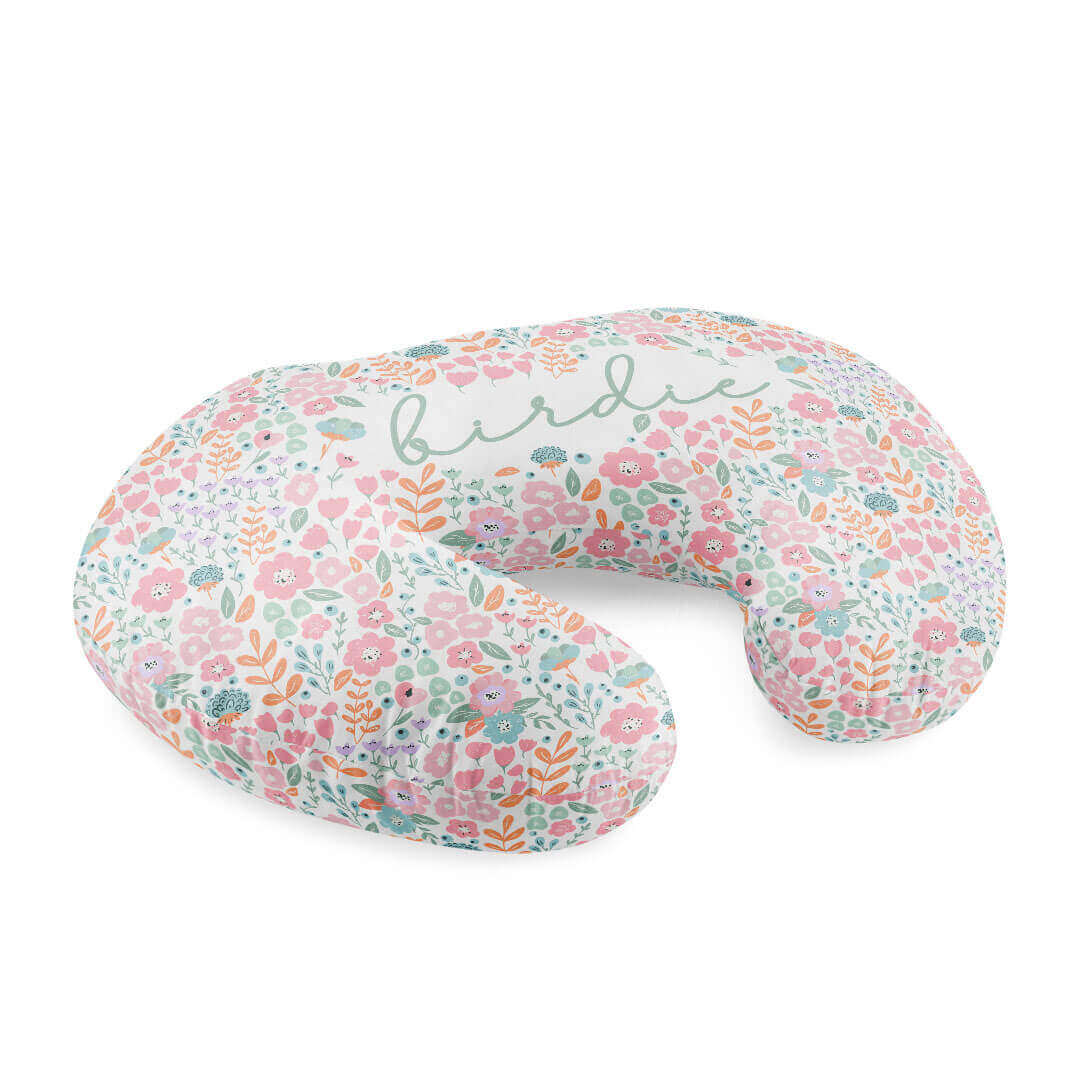 pastel floral personalized nursing pillow cover 