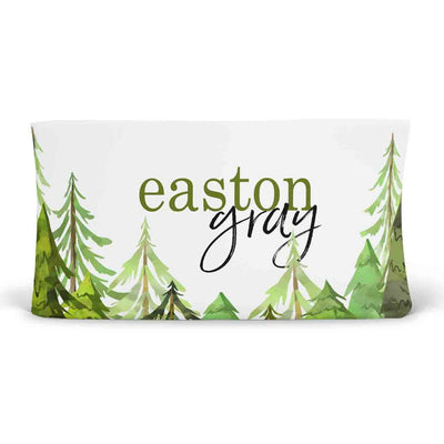 woodland tree personalized changing pad cover 