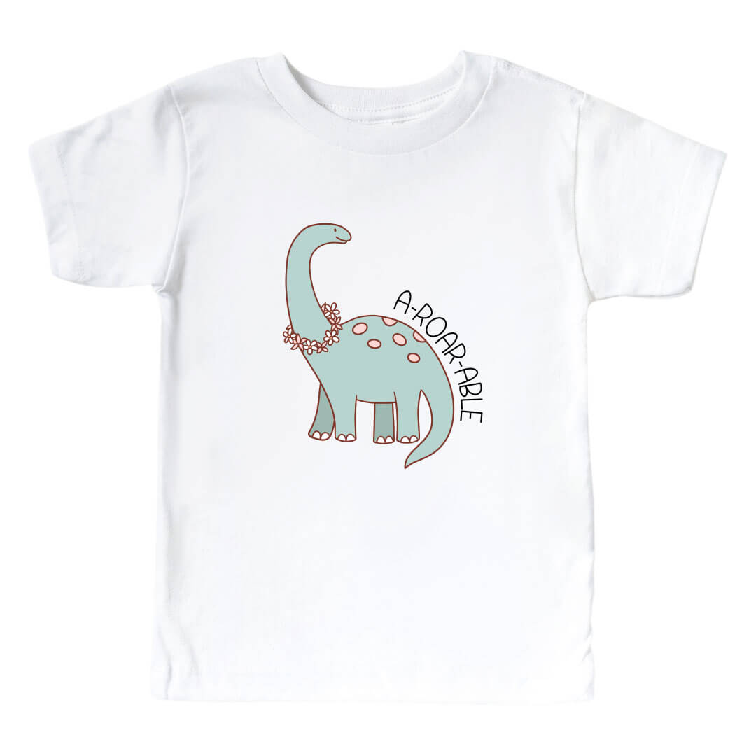 arorable dinosaur girls kids graphic tee