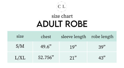 Sizing chart