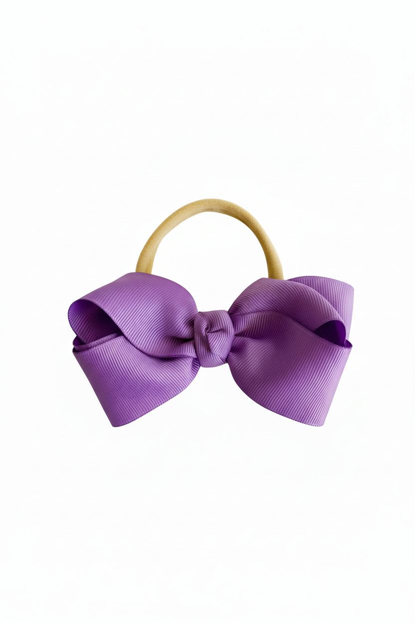 amethyst ribbon bow headband 