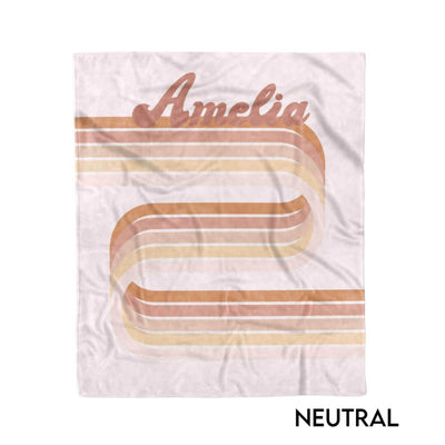 retro arch neutral personalized kids blanket 