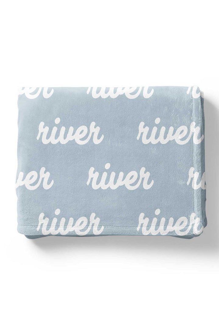 Personalized Artic Color Blanket with script font