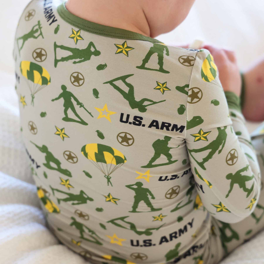 army soldier kids two piece pajama set