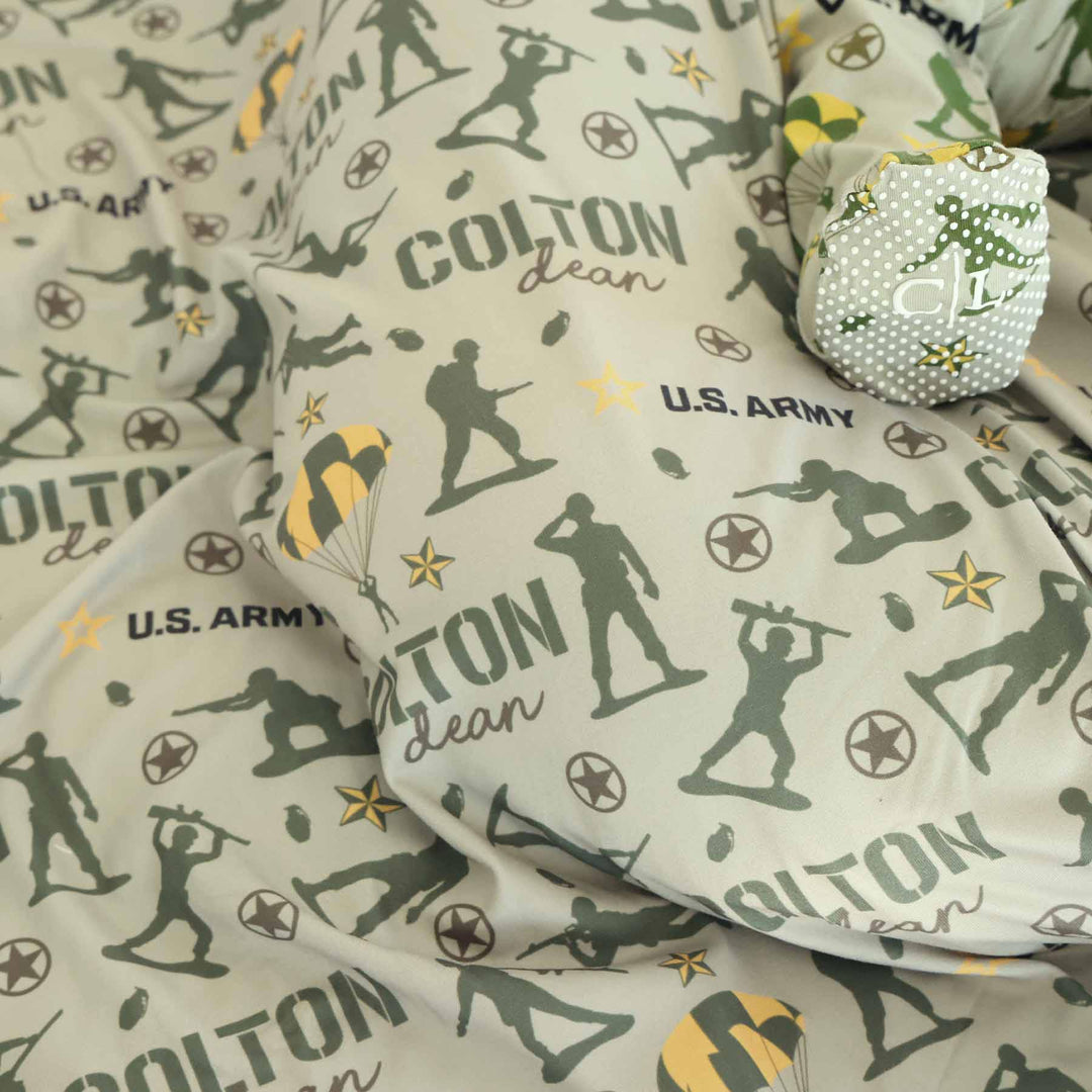 personalized army swaddle for babies 