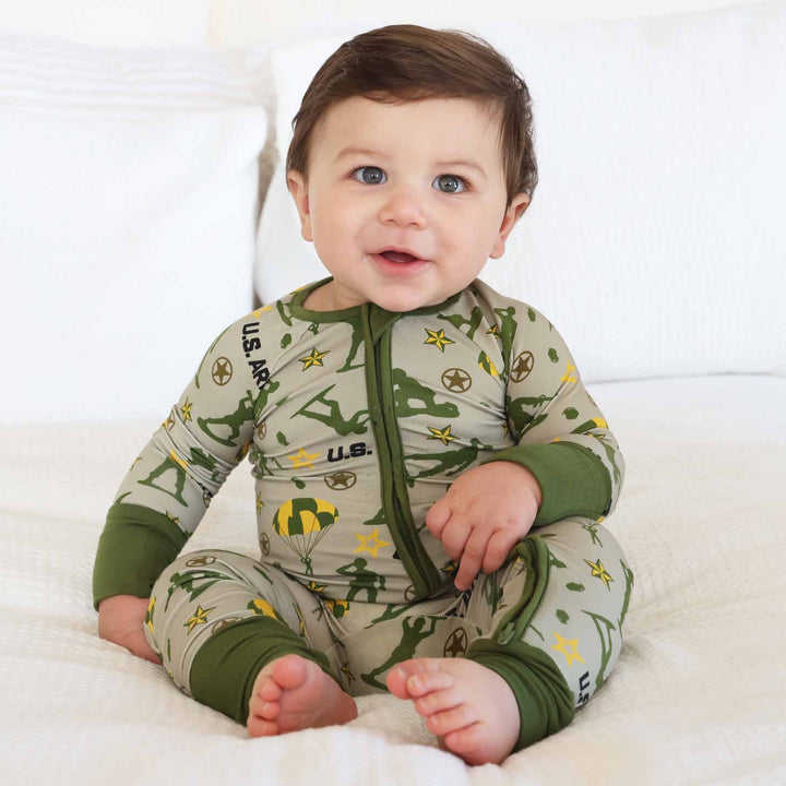 army pajama romper for babies