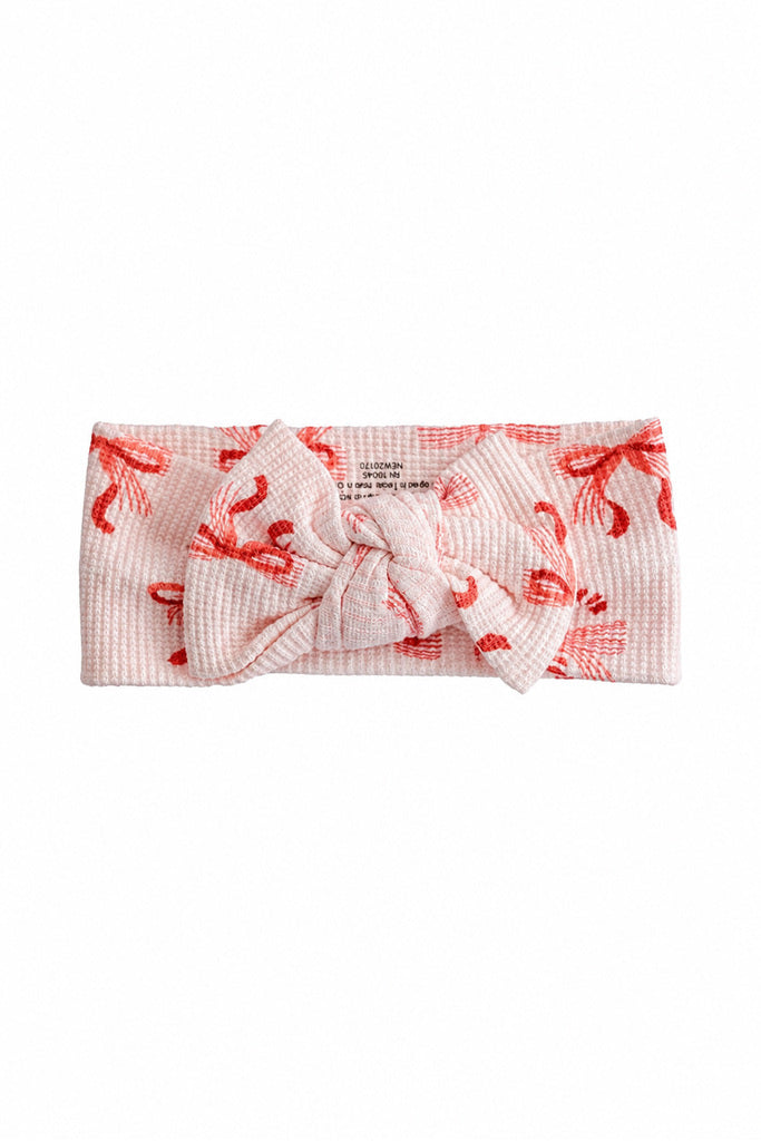 Christmas Bamboo Waffle Bow Headwrap | Peppermint Bows