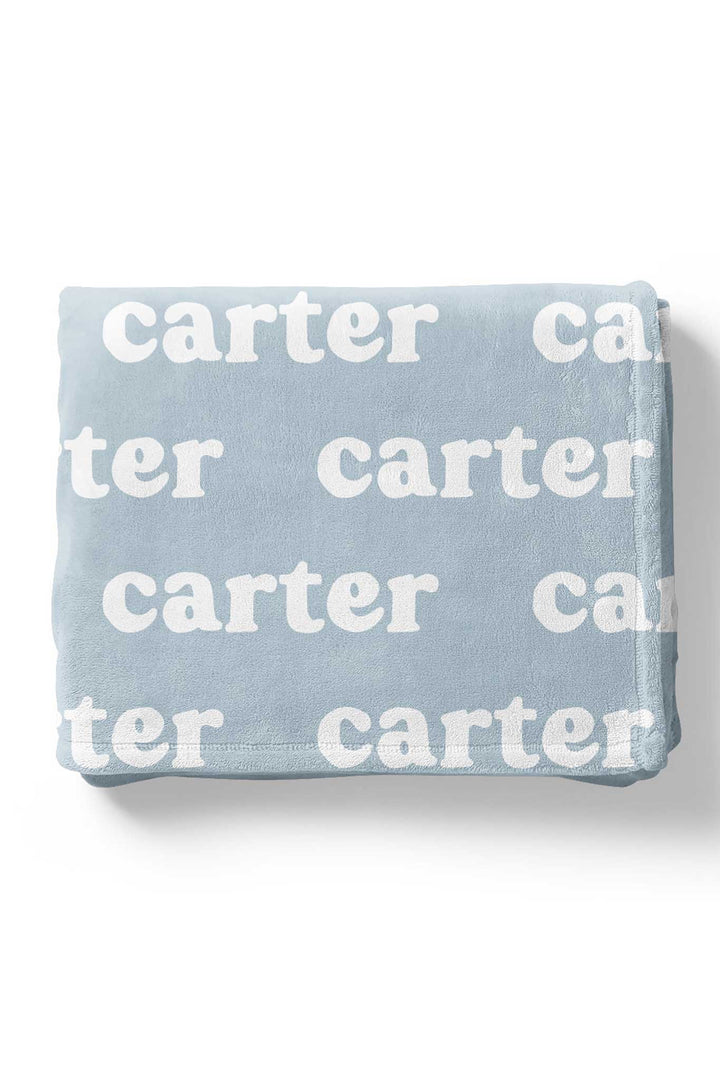 Personalized Artic Color Blanket with block font