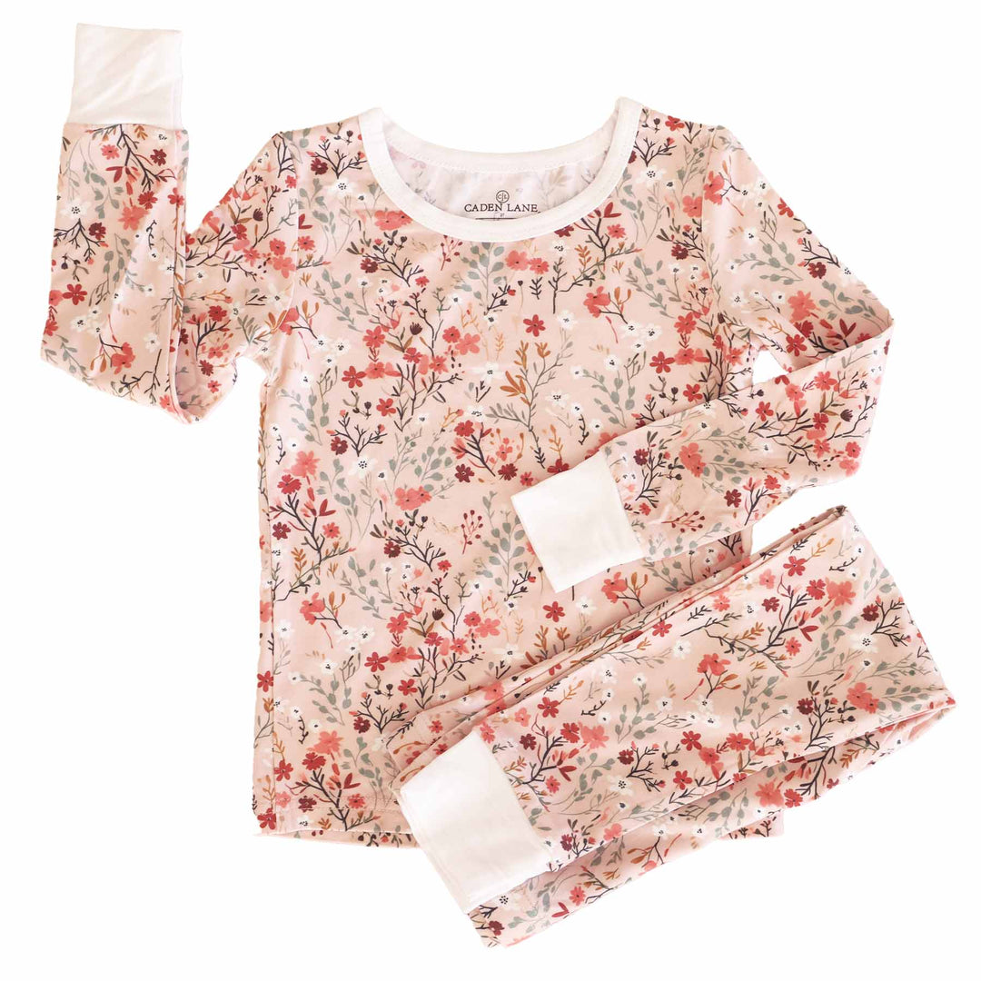 fall floral kids pajama set