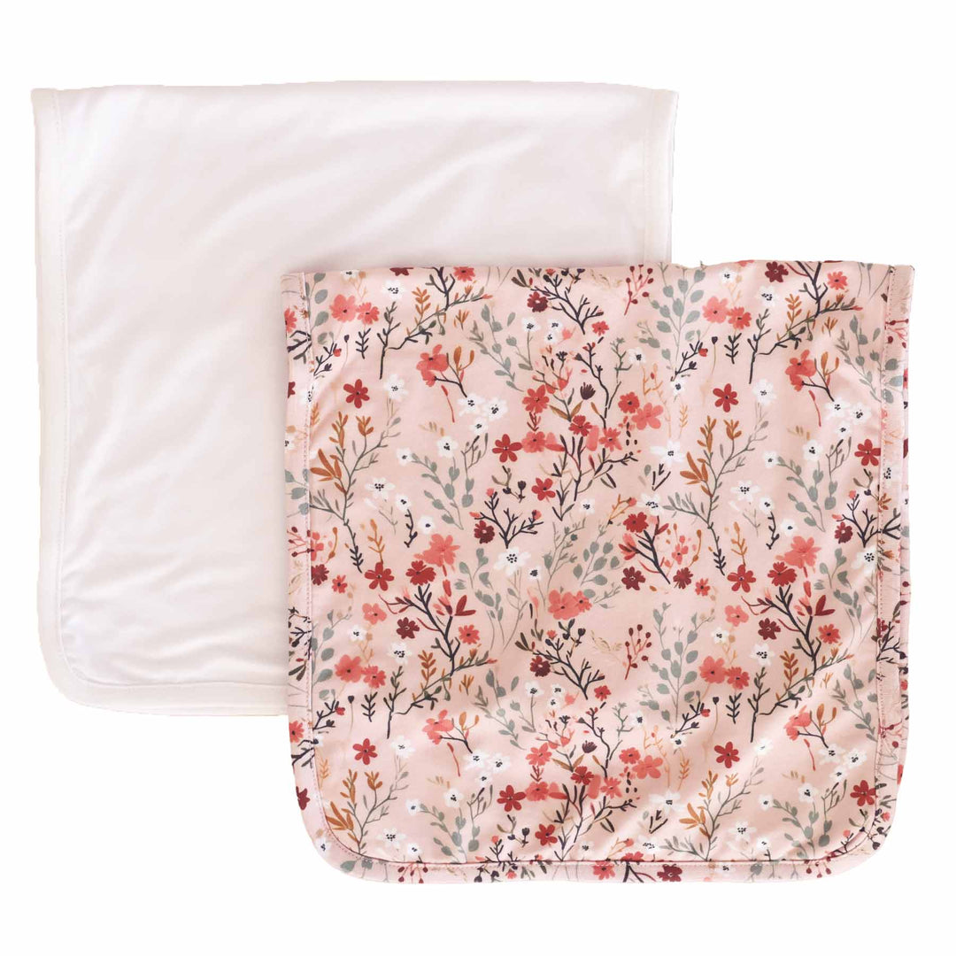 autumn blooms burp cloth set for babies