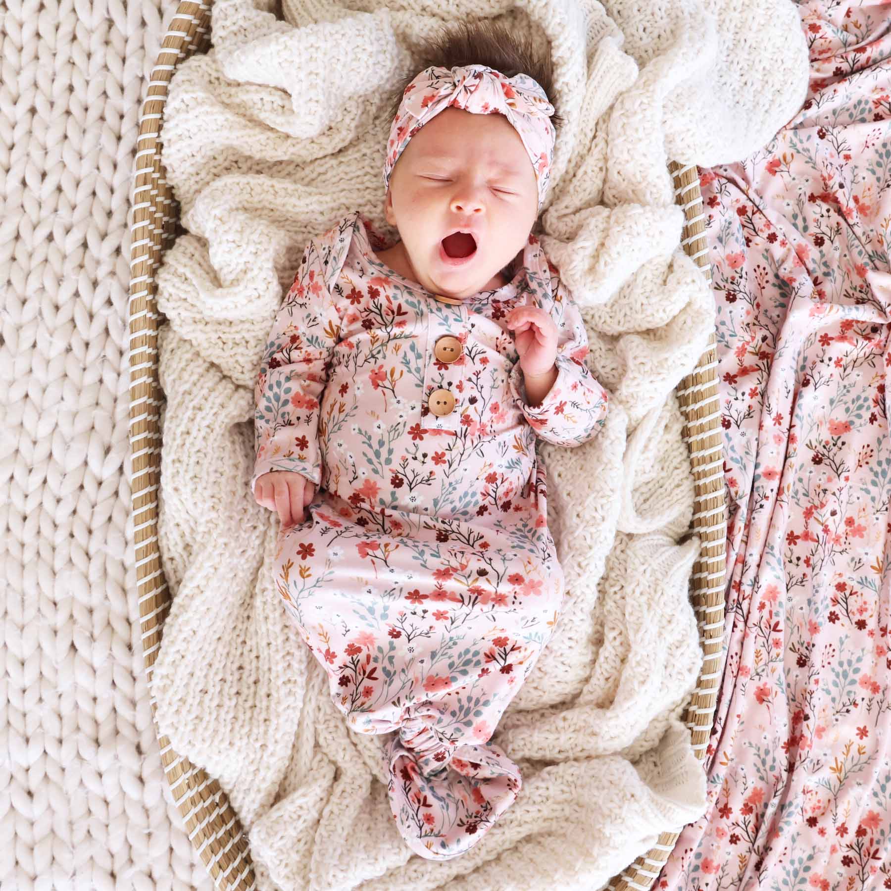 Floral fashion newborn gown