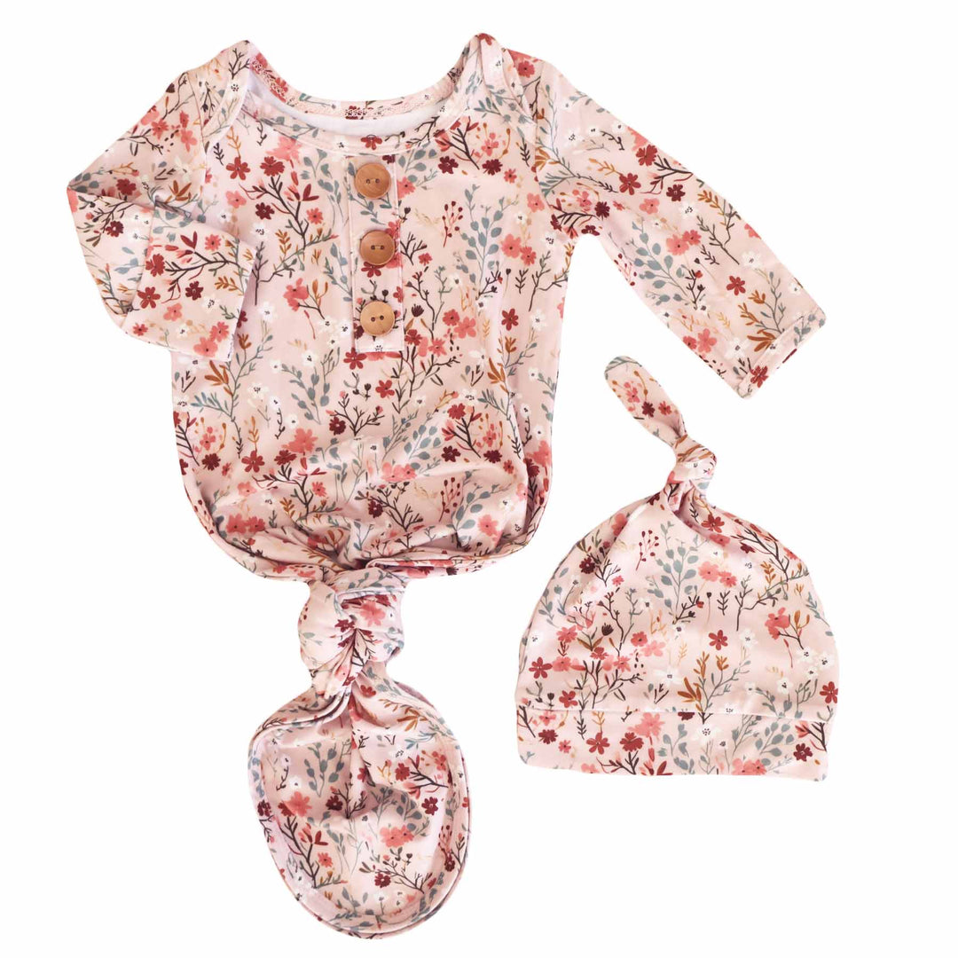 autumn blooms baby knot gown