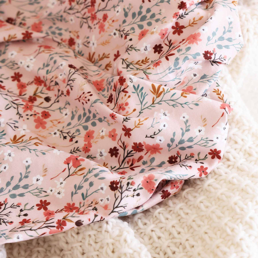 peachy floral oversized swaddle blanket for babies