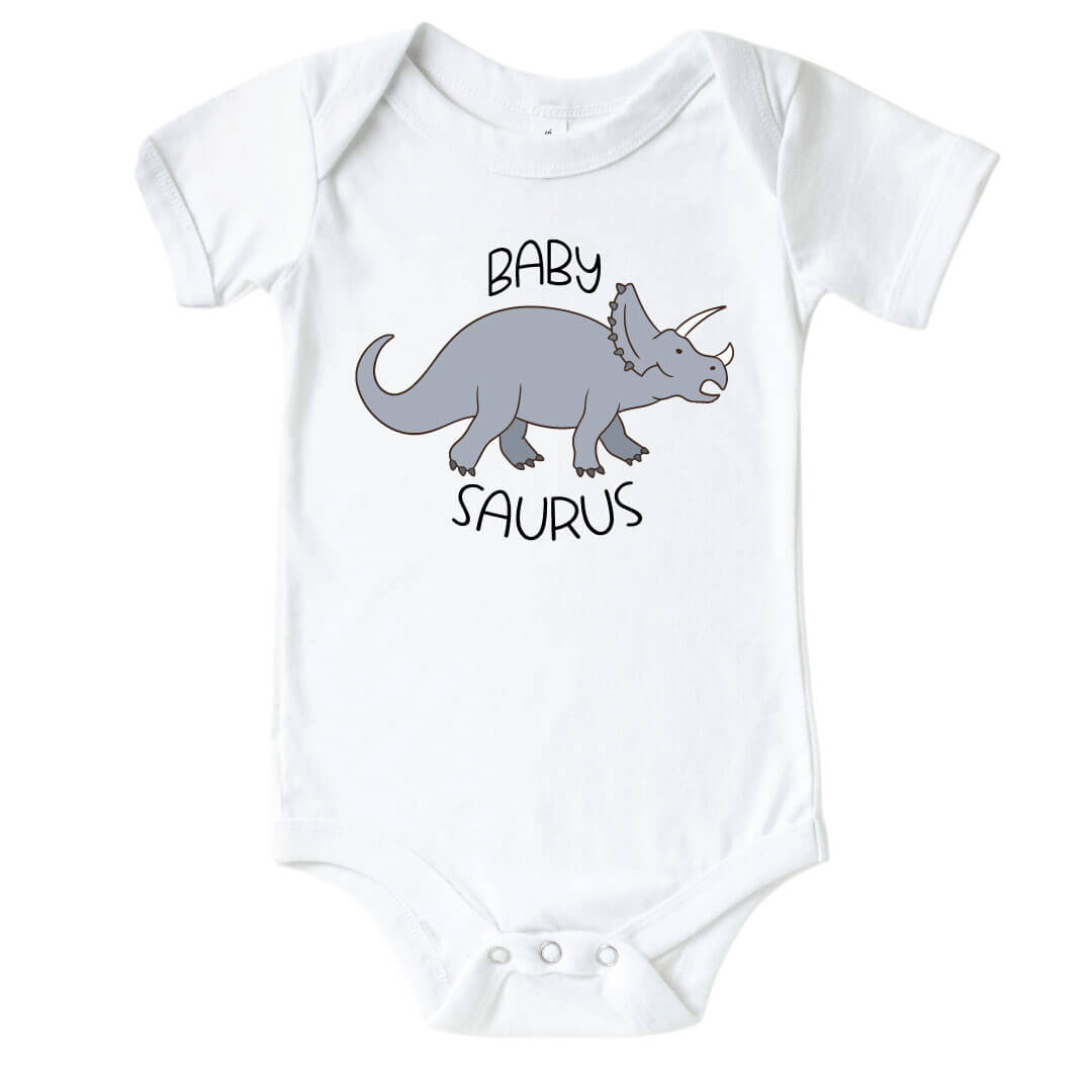 baby saurus dinosaur graphic bodysuit for babies